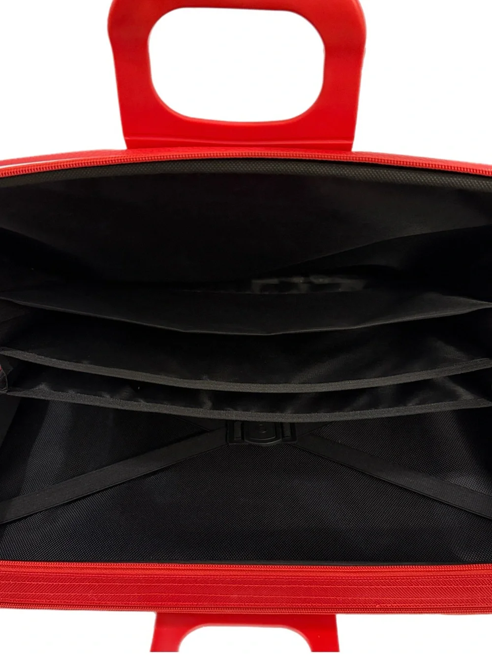 Bombata Red Vegan Leather Hardshell Briefcase Laptop Bag